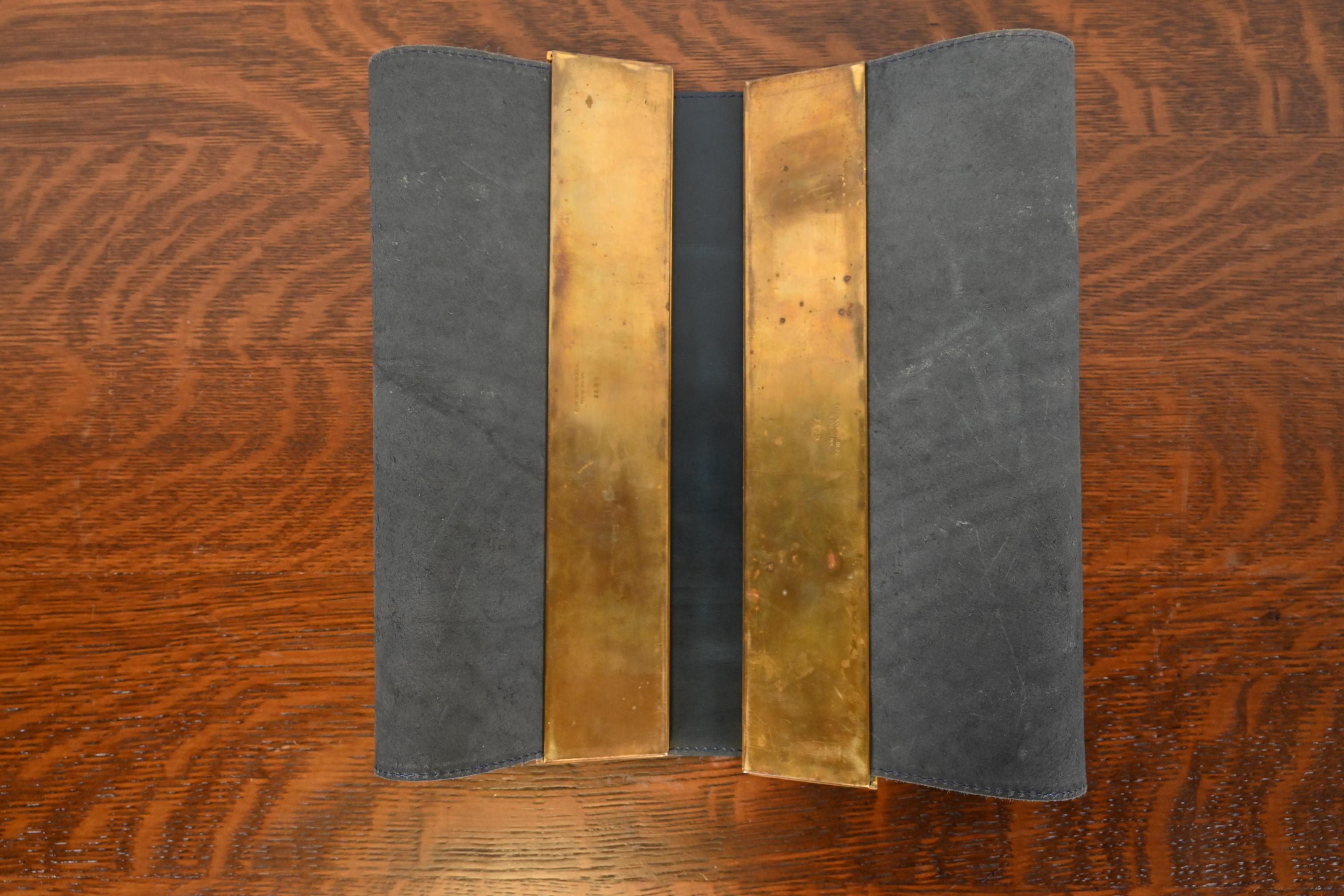 Tiffany Studios New York Bronze Doré and Abalone Blotter Ends For Sale 2