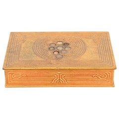 Tiffany Studios New York Bronze Doré and Abalone Desk Box or Jewelry Box