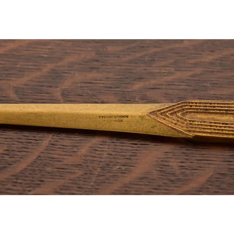 Tiffany Studios New York Bronze Doré and Abalone Letter Opener For Sale 5