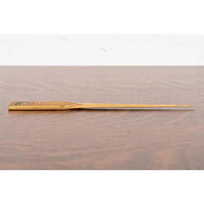 20th Century Tiffany Studios New York Bronze Doré and Abalone Letter Opener For Sale
