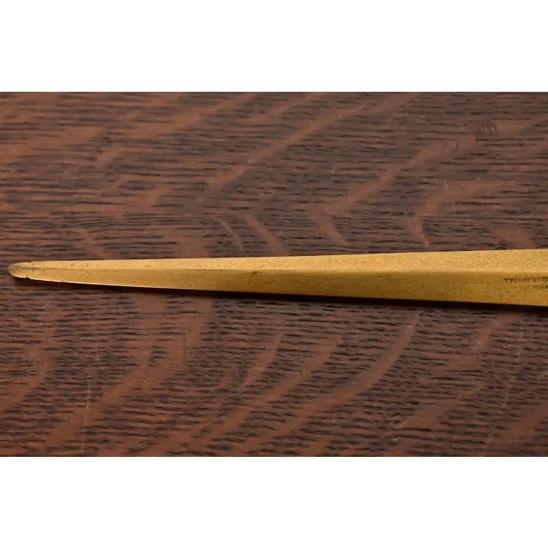 Tiffany Studios New York Bronze Doré and Abalone Letter Opener For Sale 2