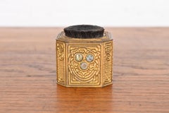 Tiffany Studios New York Bronze Doré and Abalone Pen Brush