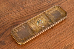 Tiffany Studios New York Bronze Doré and Abalone Pen Tray