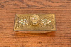 Tiffany Studios New York Bronze Doré and Abalone Rocker Blotter