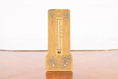 Tiffany Studios New York Bronze Doré and Abalone Thermometer
