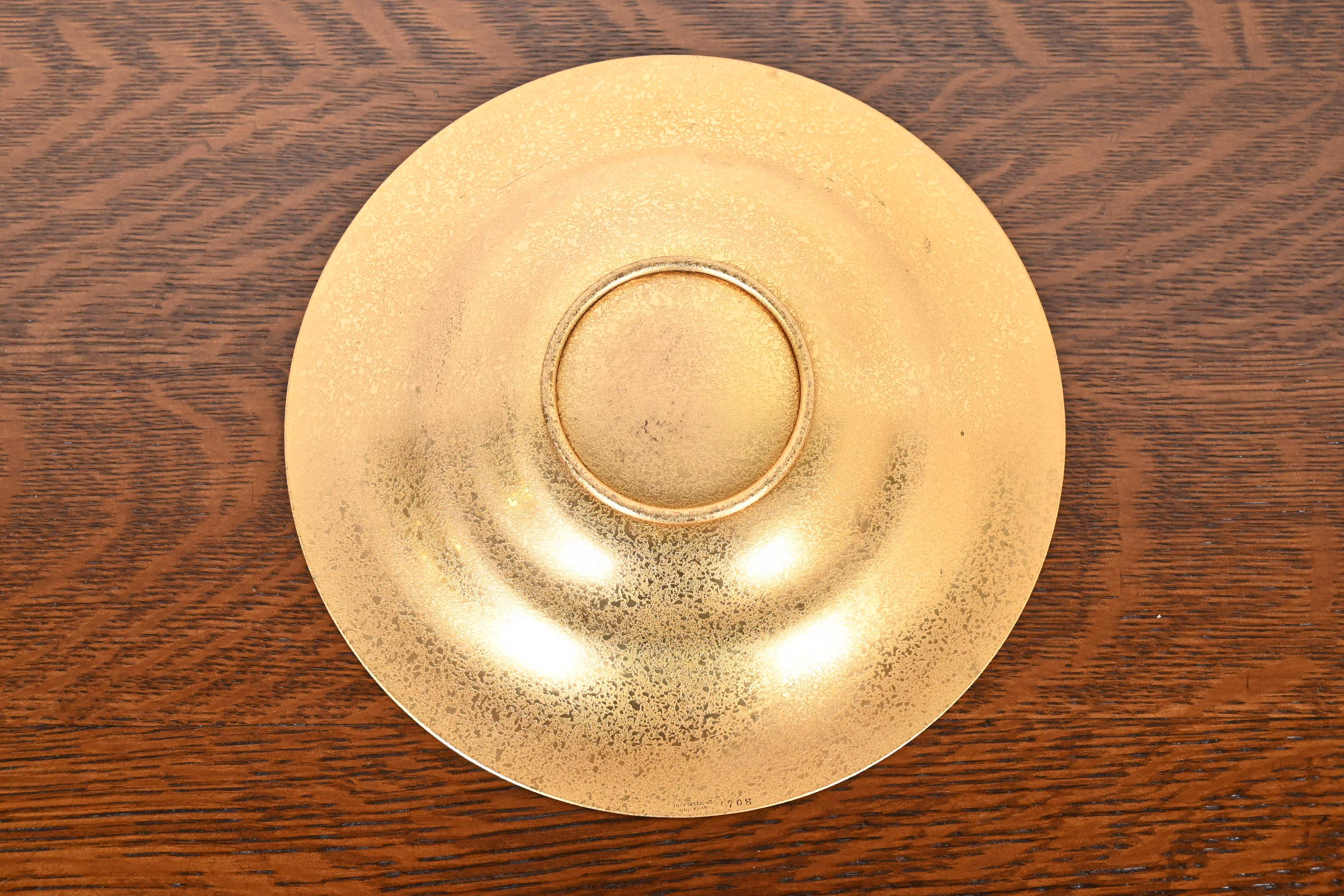 Tiffany Studios New York Bronze Doré Bowl For Sale 4