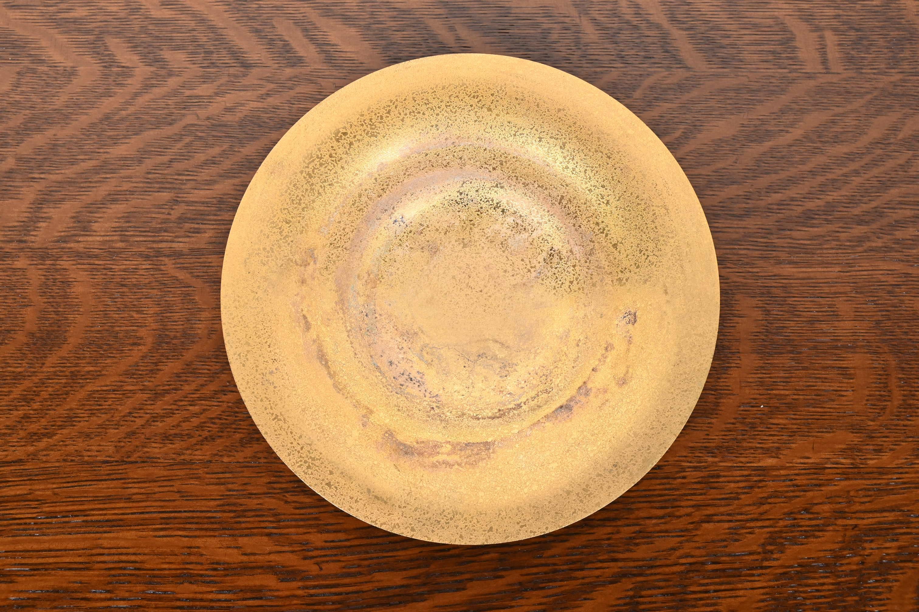 Tiffany Studios New York Bronze Doré Bowl In Good Condition For Sale In South Bend, IN
