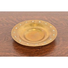 Tiffany Studios New York Bronze Doré Bowl With Abalone Inlay