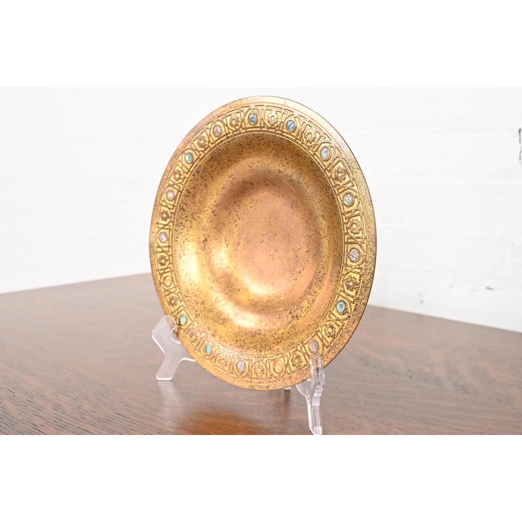 Americano Ciotola Doré in bronzo di Tiffany Studios New York con intarsi in abalone in vendita