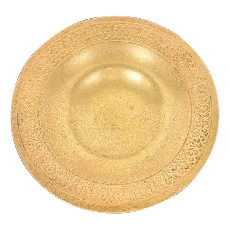 Tiffany Studios New York Bronze Doré Bowl With Decorative Border