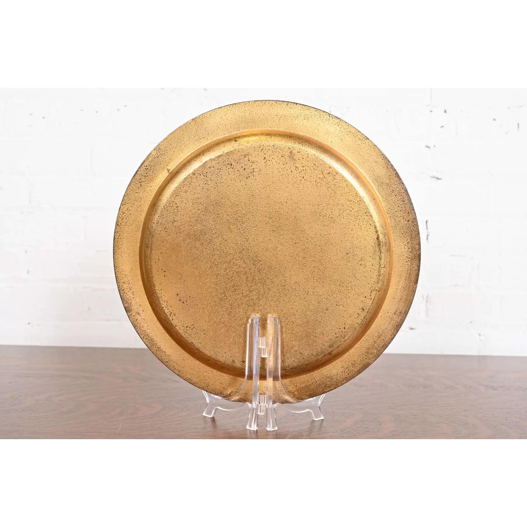 Tiffany Studios Nueva York Plato Cargador o Bandeja Doré de Bronce con Incrustaciones de Abulón en venta 5