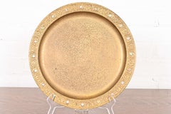 Tiffany Studios New York Bronze Doré Charger Teller oder Tablett mit Abalone-Inlay