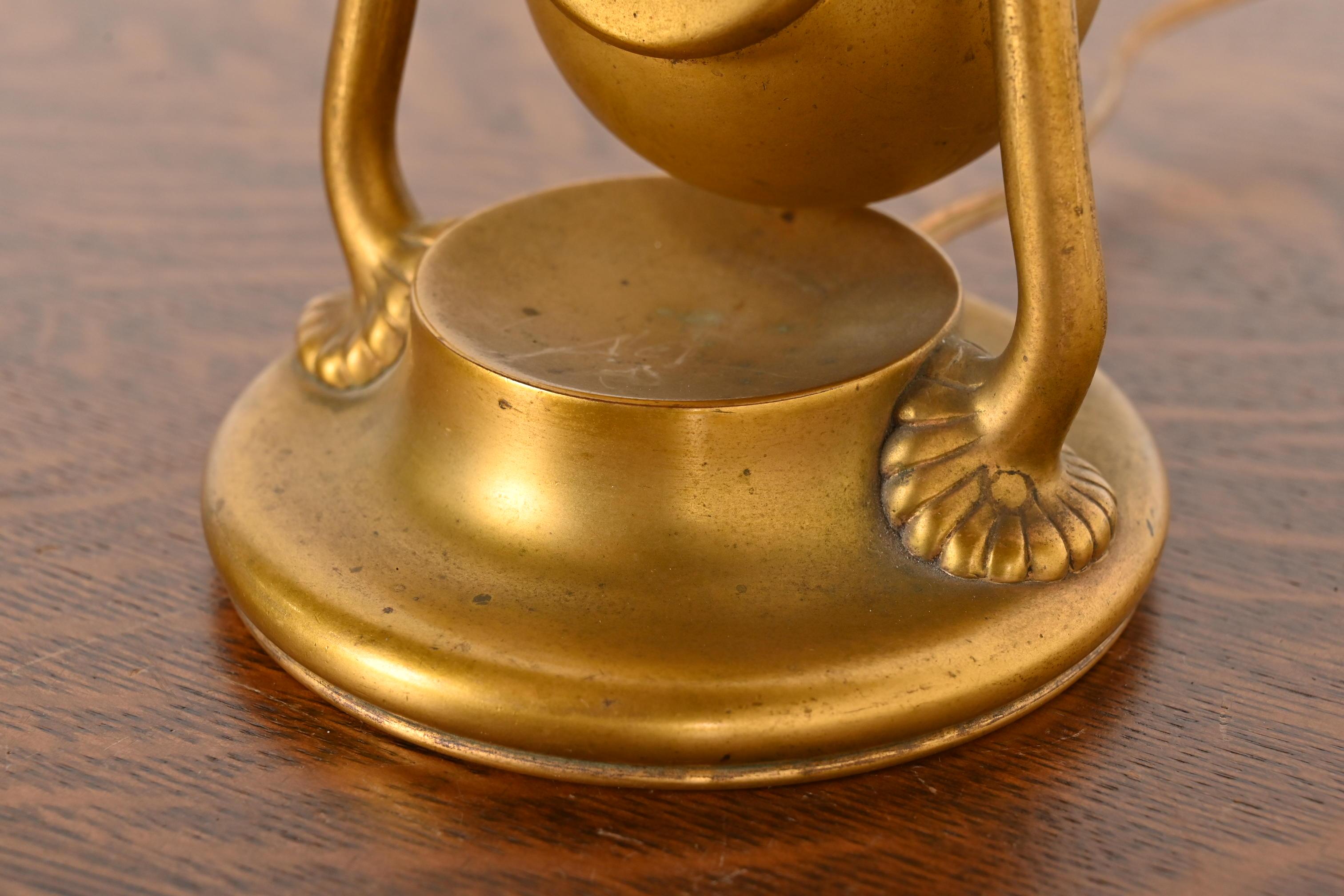 Tiffany Studios New York Bronze Doré Counterbalance Desk Lamp For Sale 2