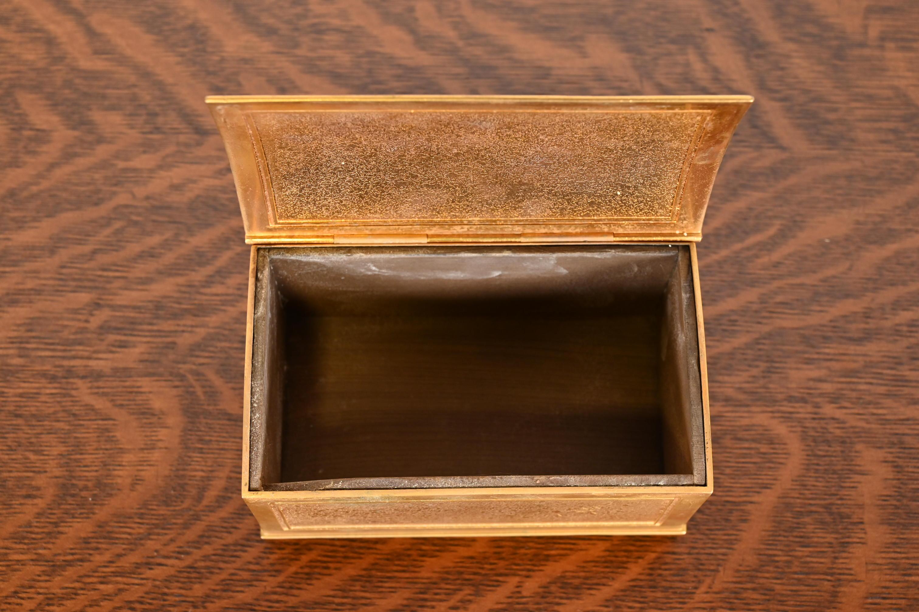 Tiffany Studios New York Bronze Doré Desk Box or Humidor For Sale 5
