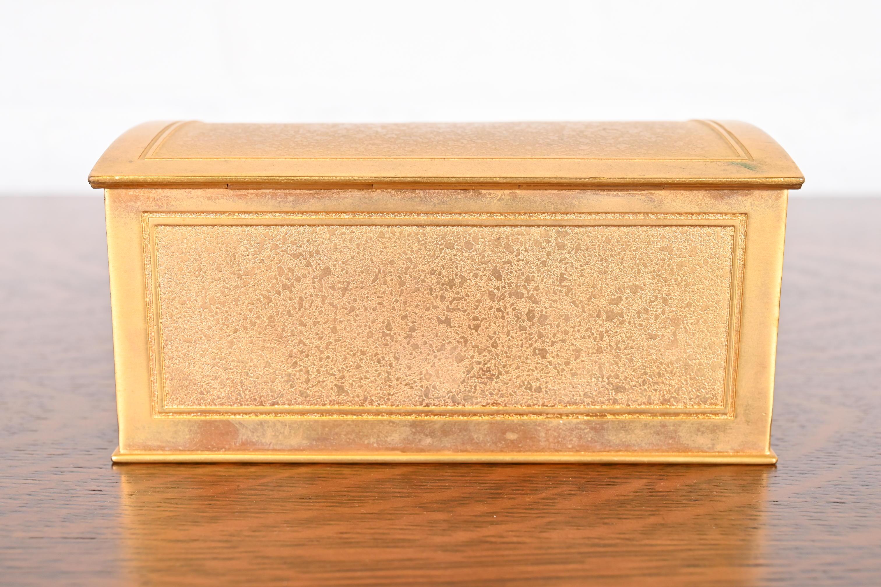 Tiffany Studios New York Bronze Doré Desk Box or Humidor For Sale 7