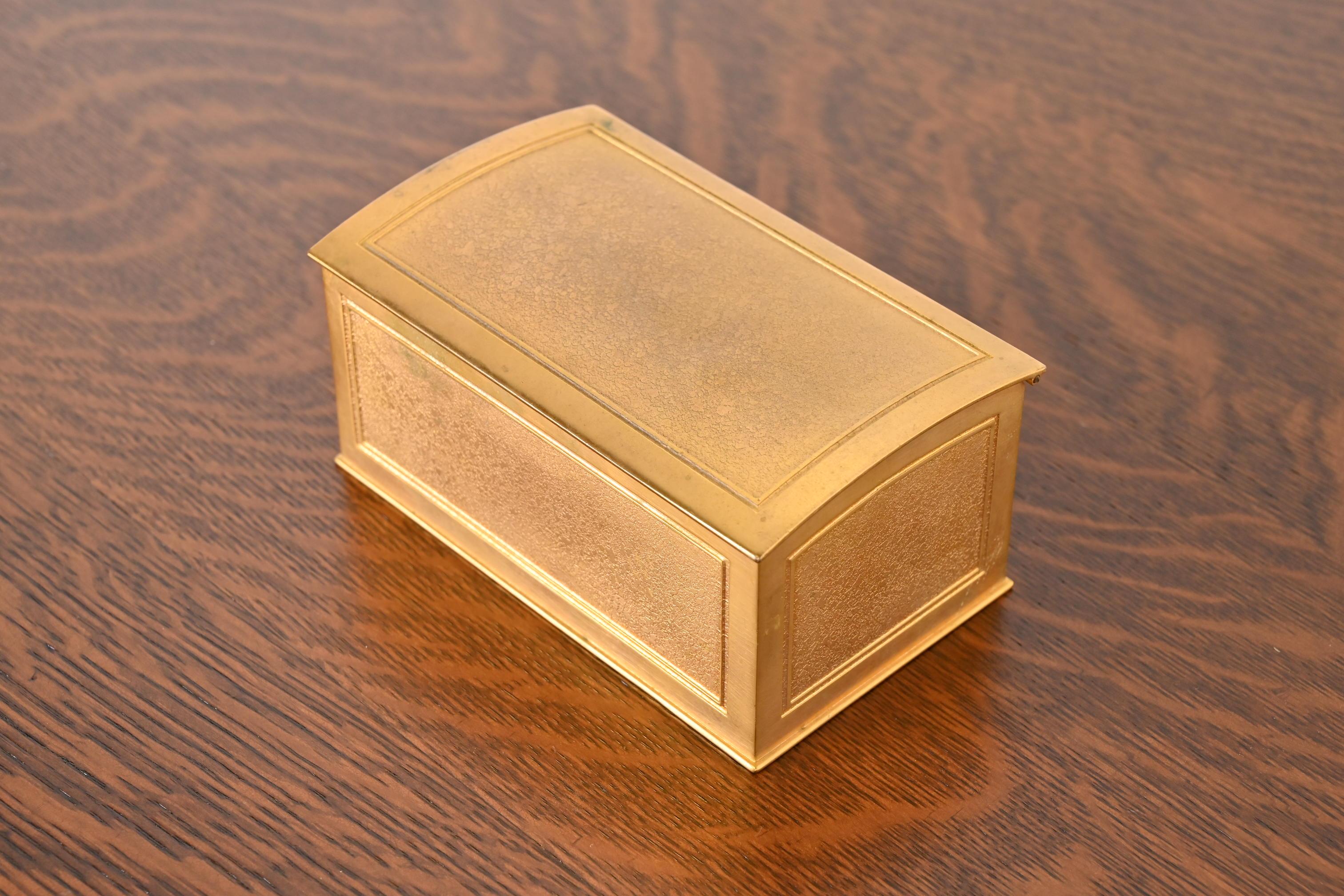 American Tiffany Studios New York Bronze Doré Desk Box or Humidor For Sale