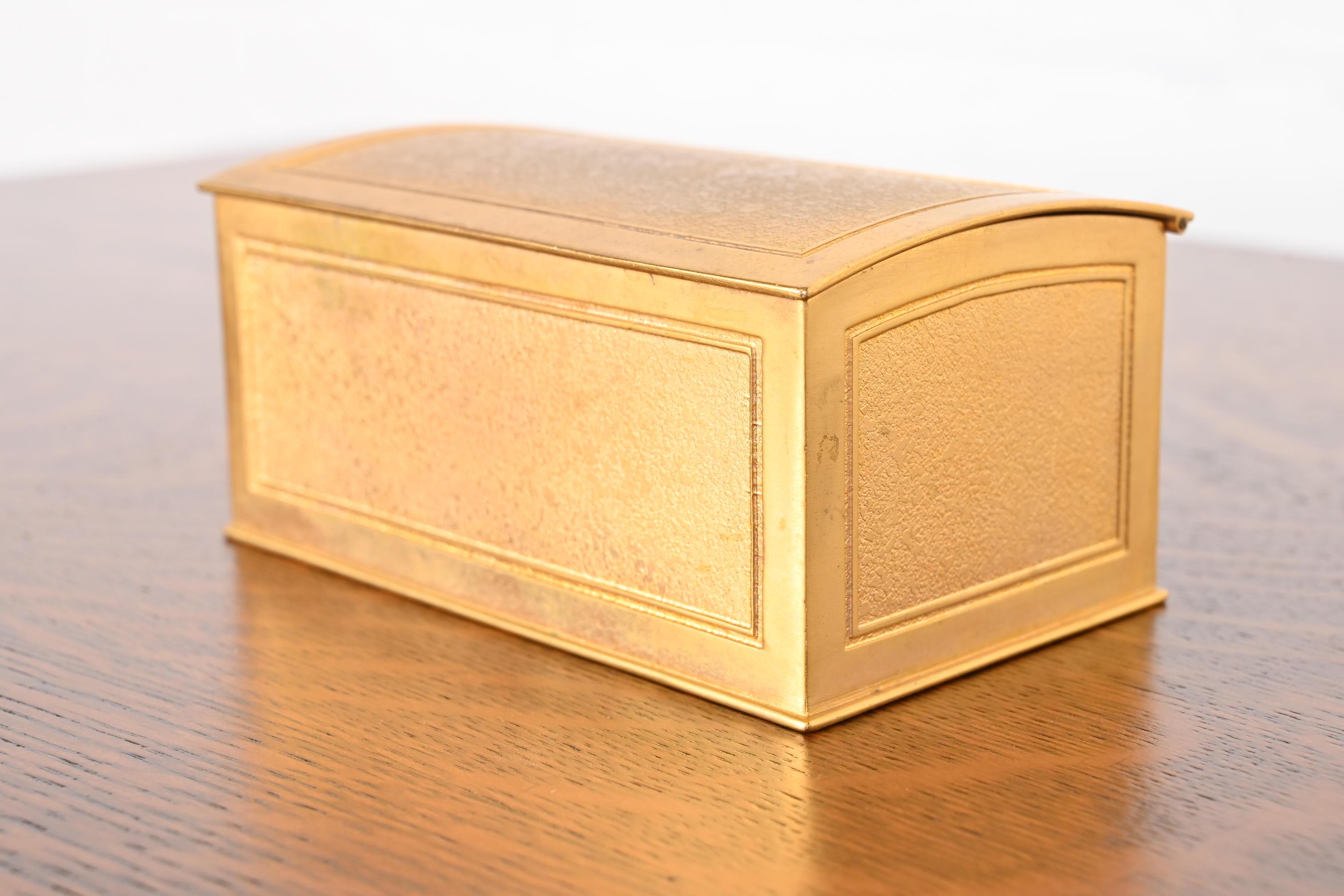 Tiffany Studios New York Bronze Doré Desk Box or Humidor In Good Condition For Sale In South Bend, IN