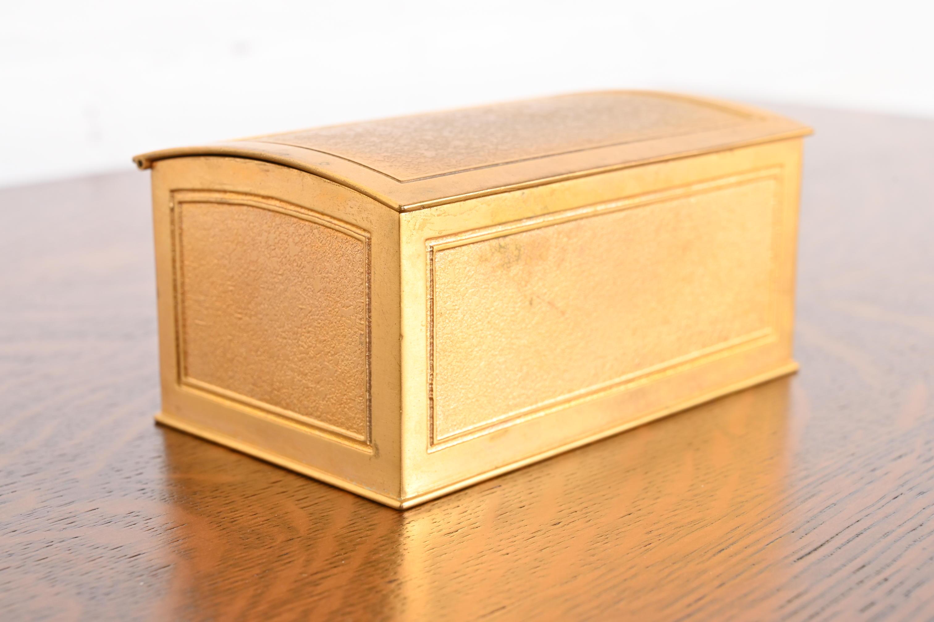 Tiffany Studios New York Bronze Doré Desk Box or Humidor For Sale 1