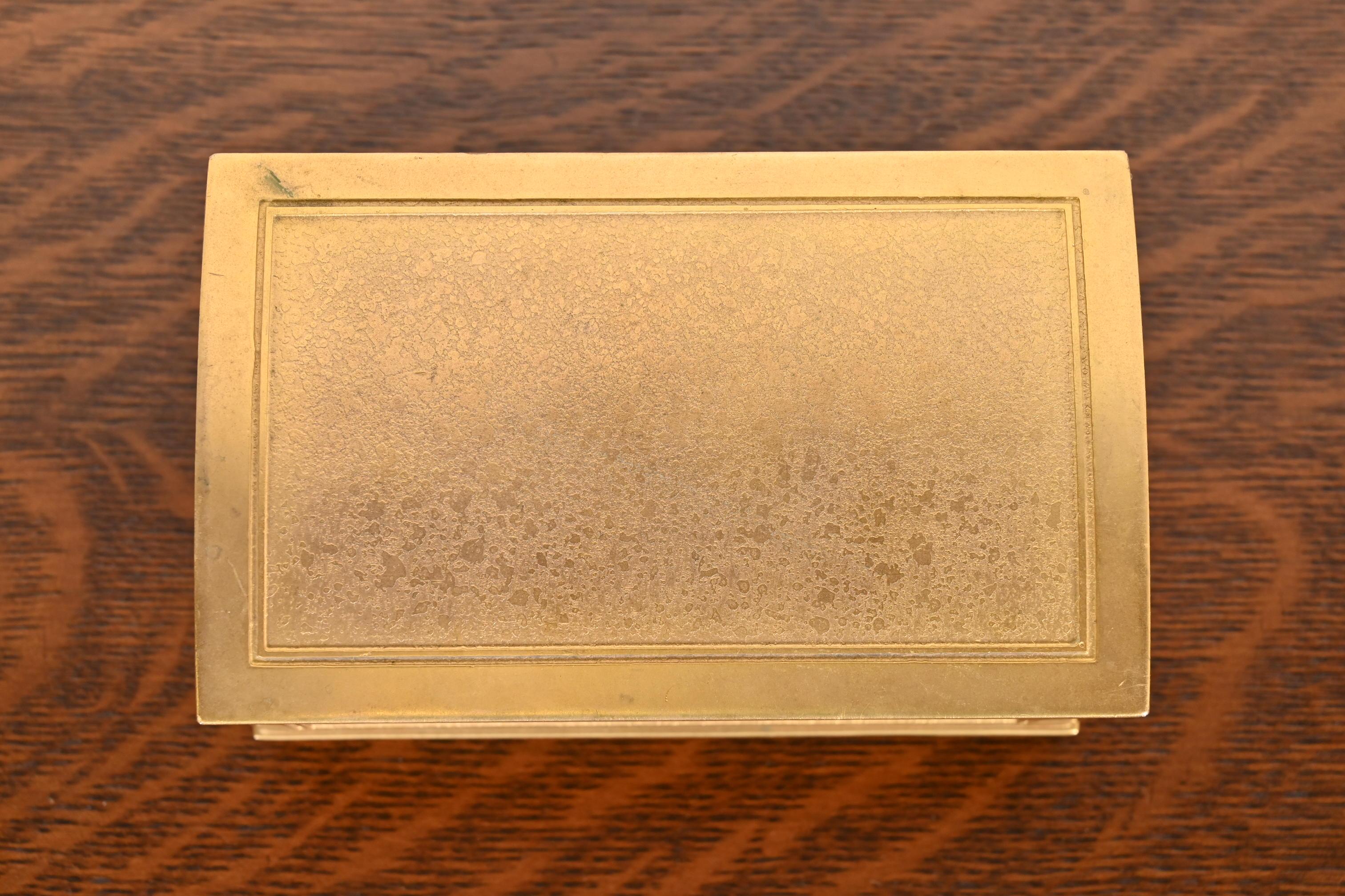 Tiffany Studios New York Bronze Doré Desk Box or Humidor For Sale 2