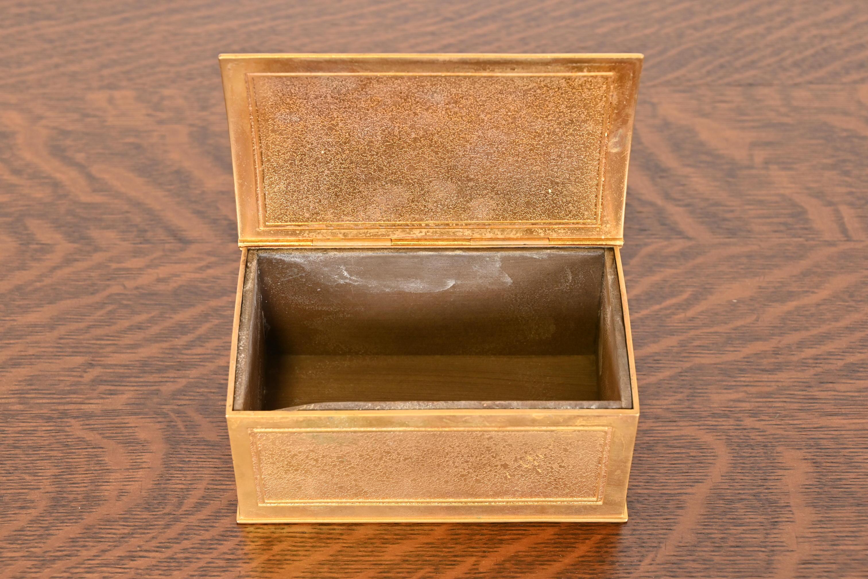 Tiffany Studios New York Bronze Doré Desk Box or Humidor For Sale 3