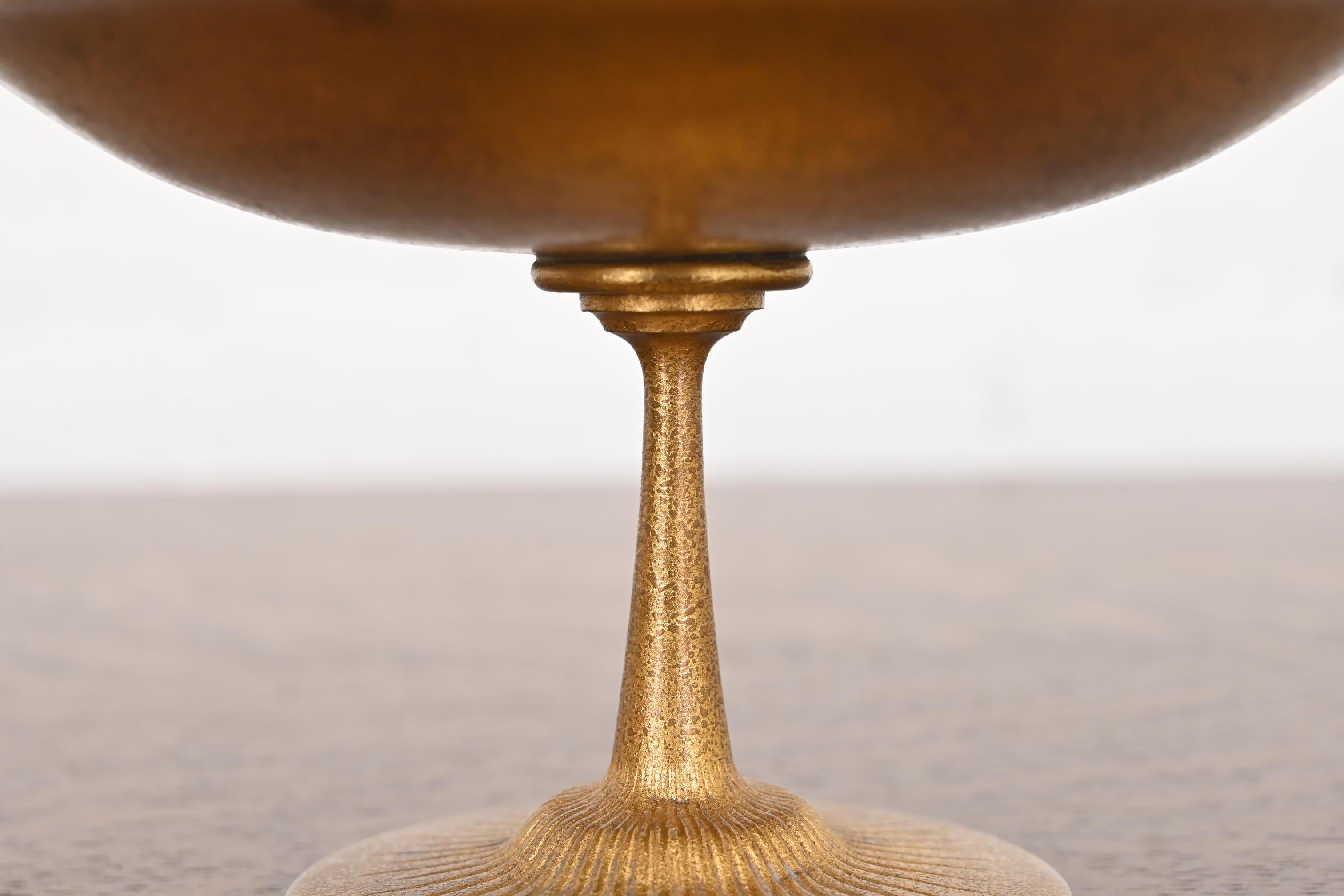 Tiffany Studios Nueva York Cuenco o plato hondo con pie dorado de bronce en Bueno estado para la venta en South Bend, IN