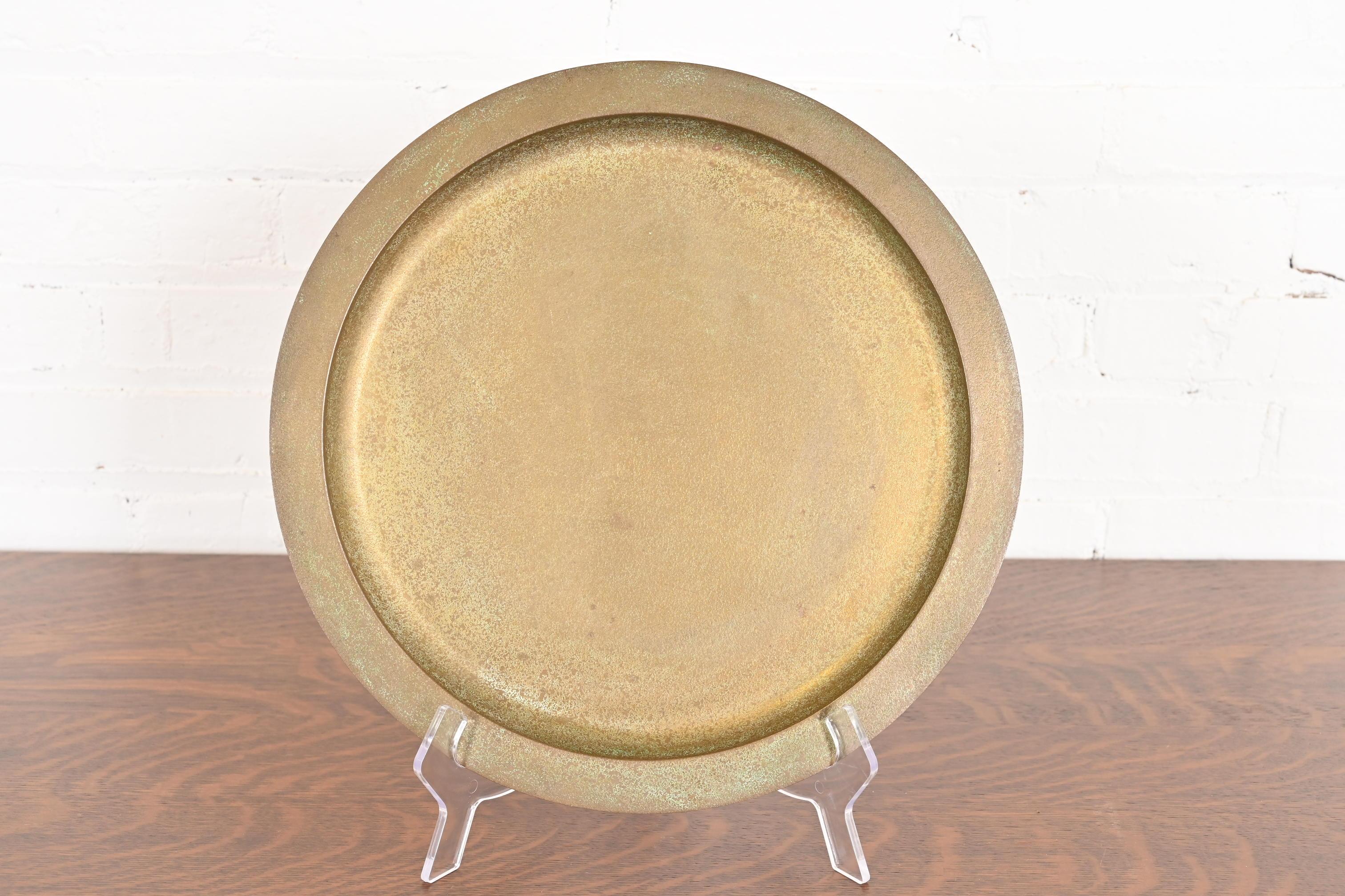Tiffany Studios New York Bronze Doré große Charger Teller oder Tablett im Angebot 2