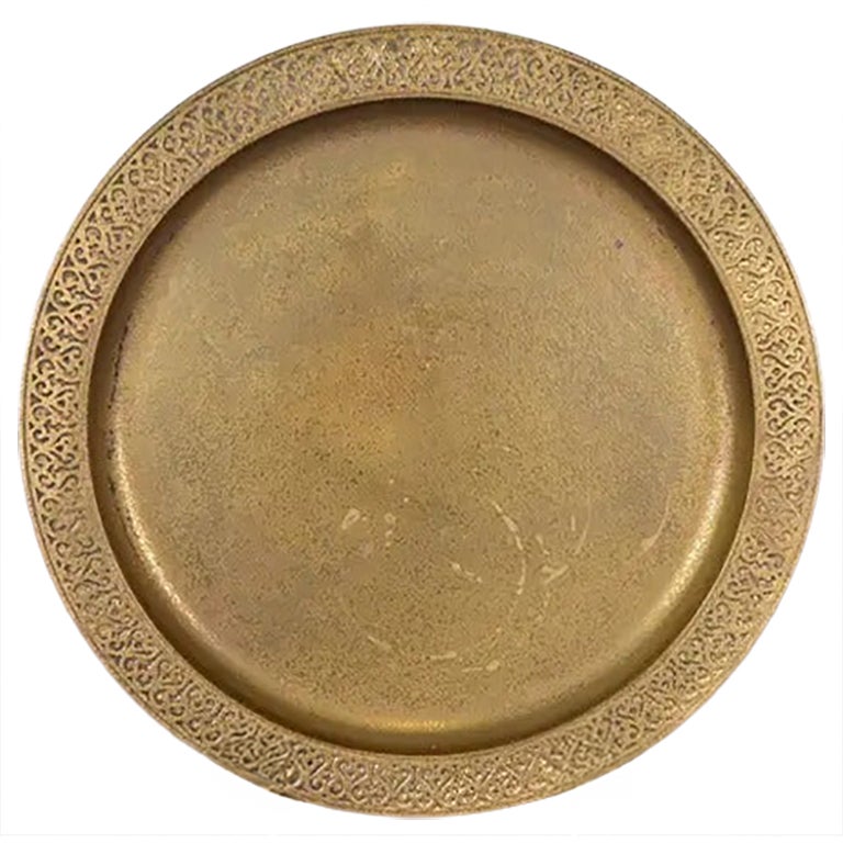 Tiffany Studios New York Bronze Doré Large Plate or Charger