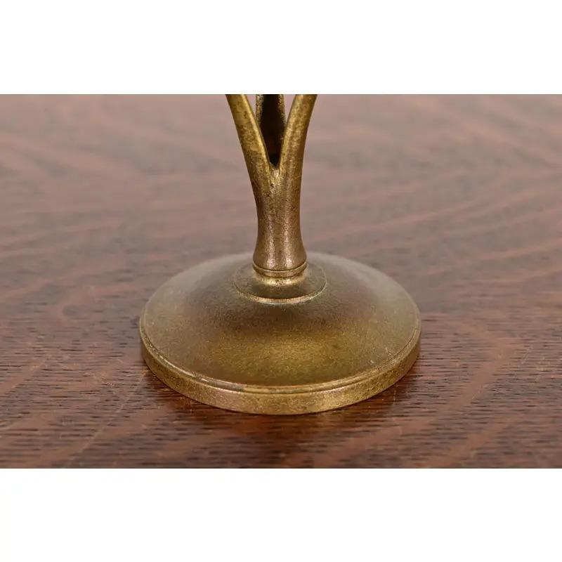 Tiffany Studios New York Bronze Doré Pedestal Bowl or Compote Dish For Sale 4