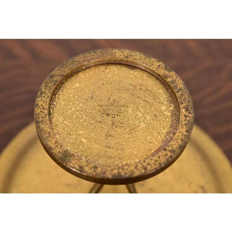 Tiffany Studios New York Bronze Doré Pedestal Bowl or Compote Dish For Sale 6