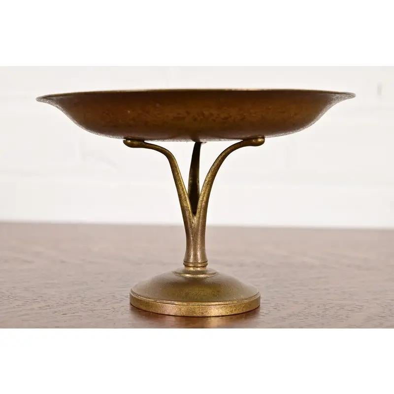 Tiffany Studios New York Bronze Doré Pedestal Bowl or Compote Dish For Sale 8