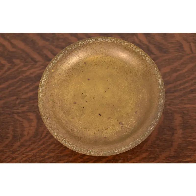 20th Century Tiffany Studios New York Bronze Doré Pedestal Bowl or Compote Dish For Sale