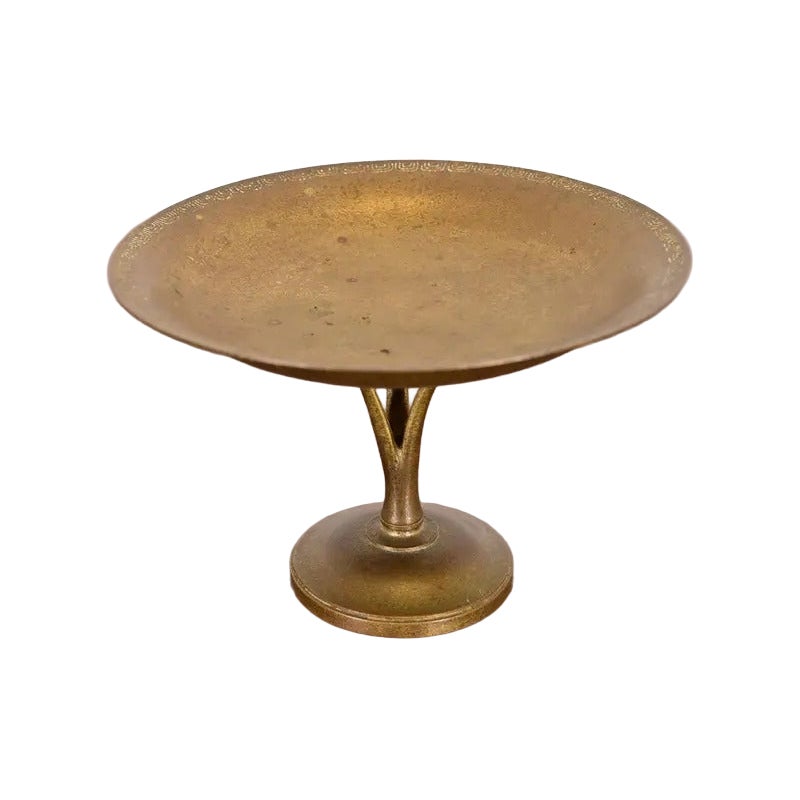 Tiffany Studios New York Bronze Doré Pedestal Bowl or Compote Dish