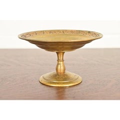 Tiffany Studios New York Bronze Doré Pedestal Bowl With Bellflower Motif