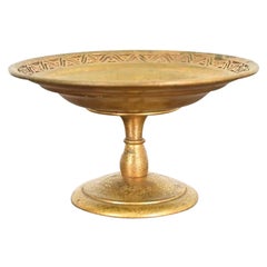 Tiffany Studios New York Bronze Doré Pedestal Bowl With Bellflower Motif