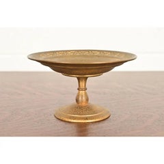 Tiffany Studios New York Bronze Doré Pedestal Bowl With Decorative Border