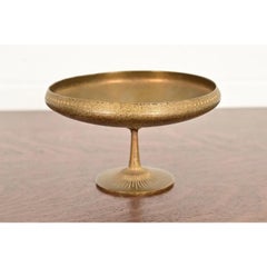 Tiffany Studios New York Bronze Doré Pedestal Bowl With Greek Key Design