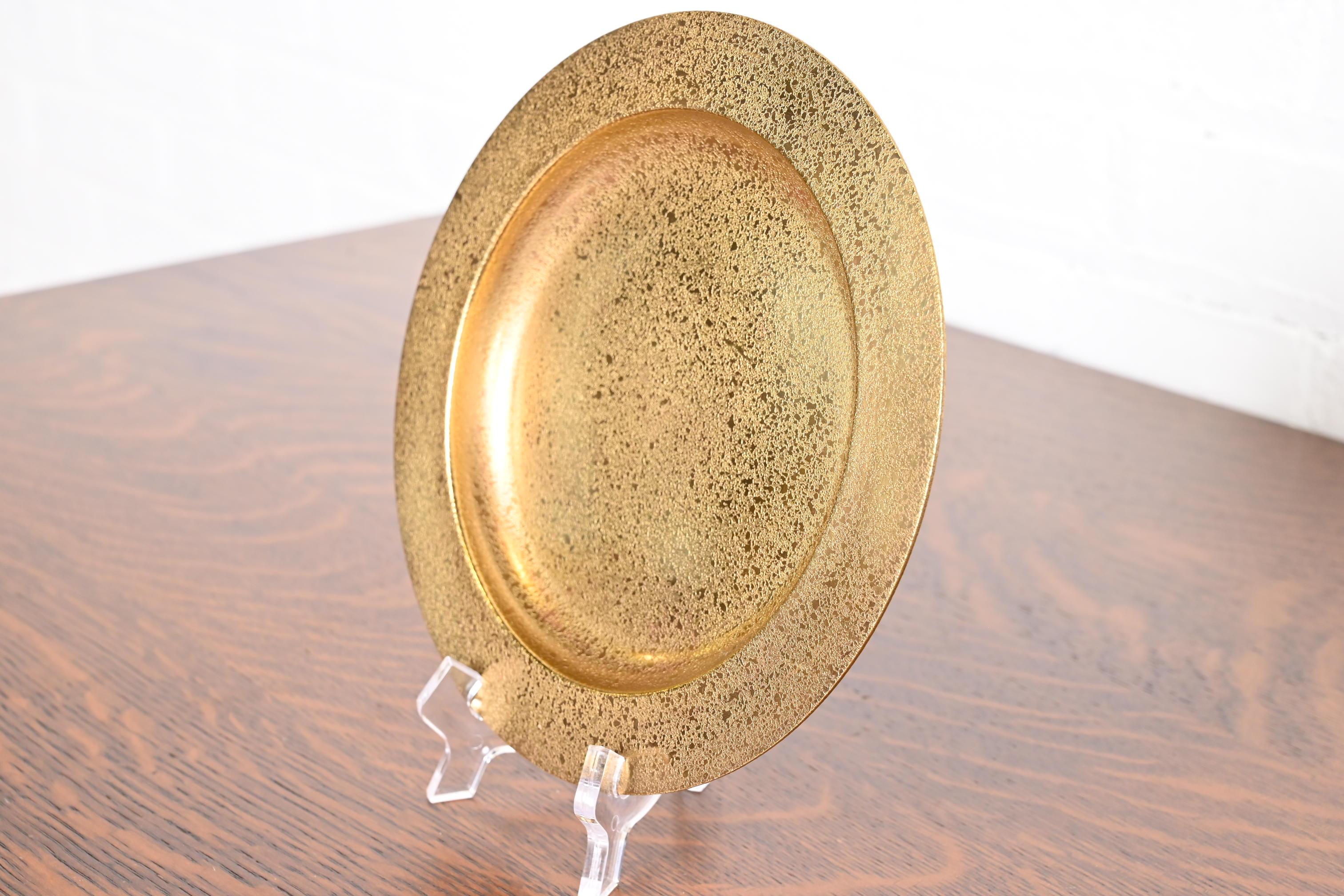 Arts and Crafts Tiffany Studios New York Plaque Doré en bronze en vente