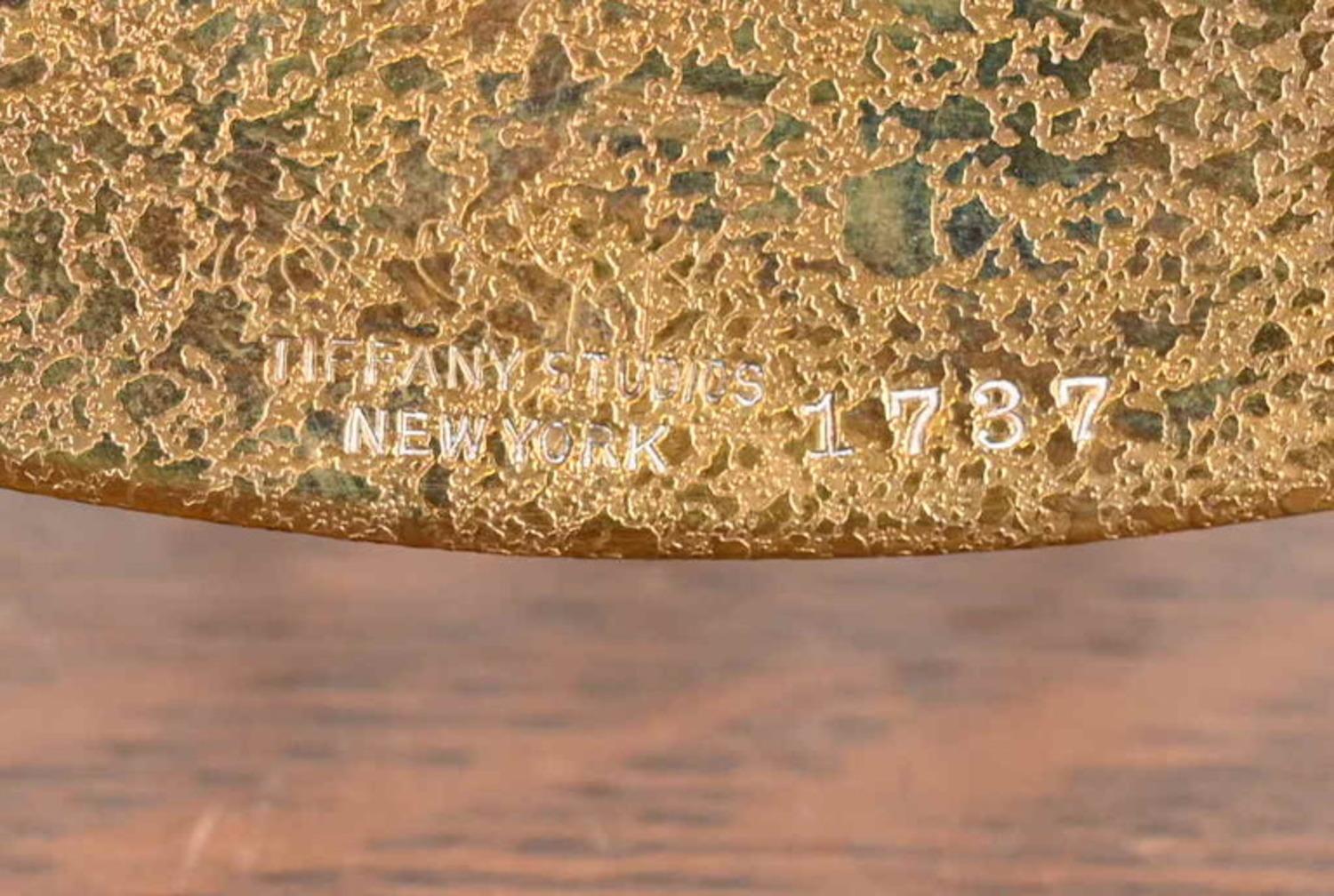 Tiffany Studios New York Bronze Doré Teller oder Ladegerät im Angebot 1