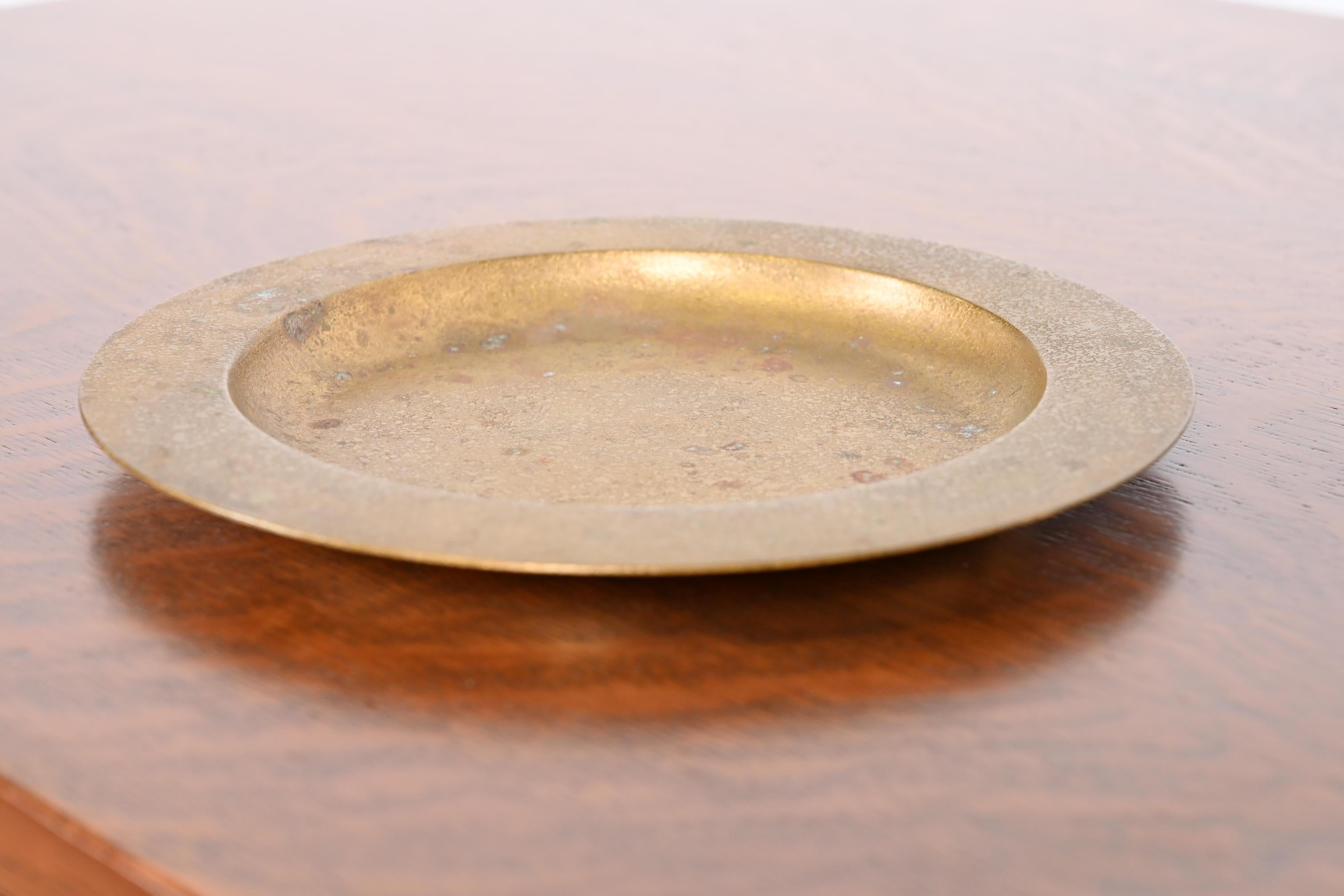 Tiffany Studios New York Bronze Doré Plate or Shallow Bowl For Sale 4