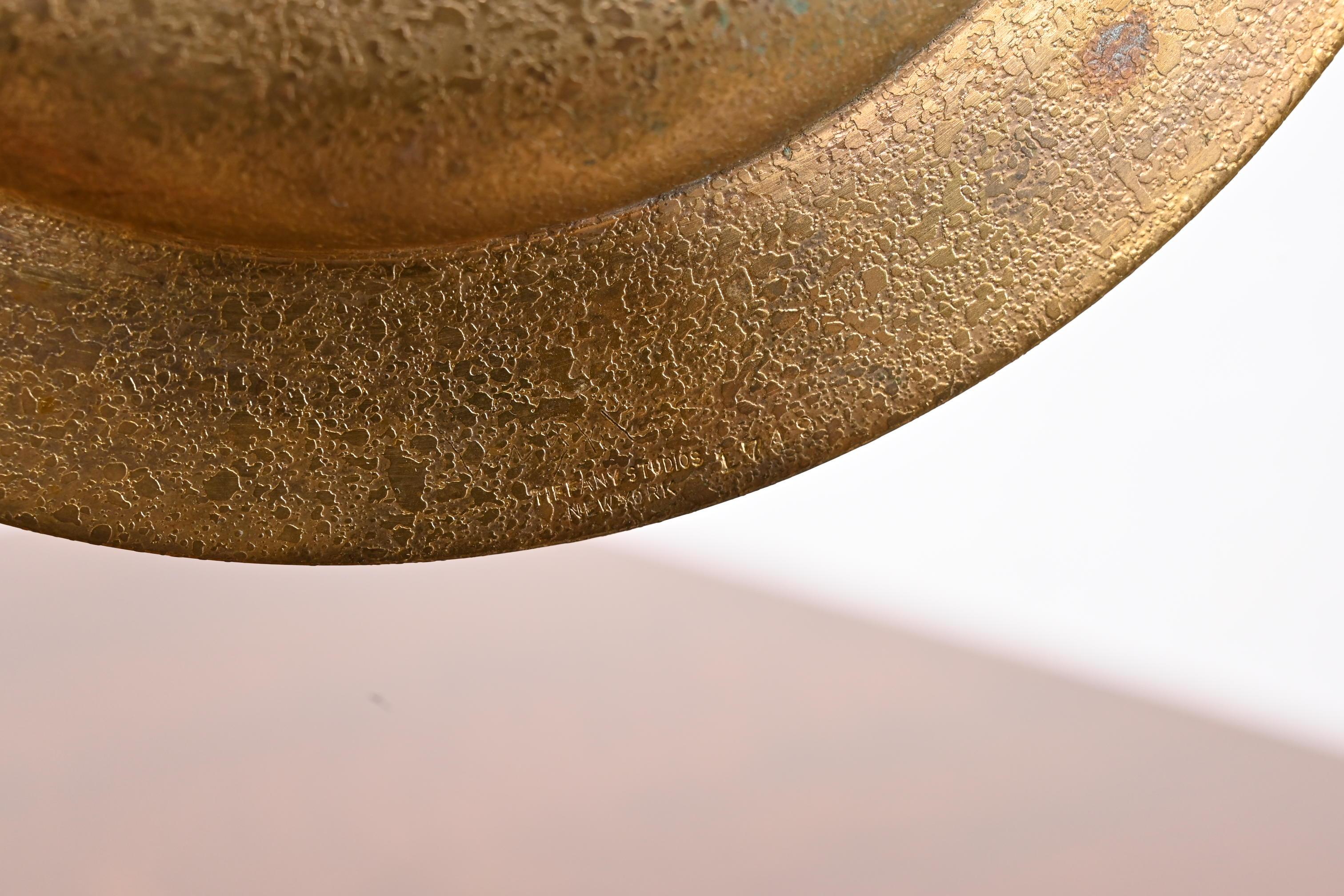 Tiffany Studios New York Bronze Doré Plate or Shallow Bowl For Sale 6
