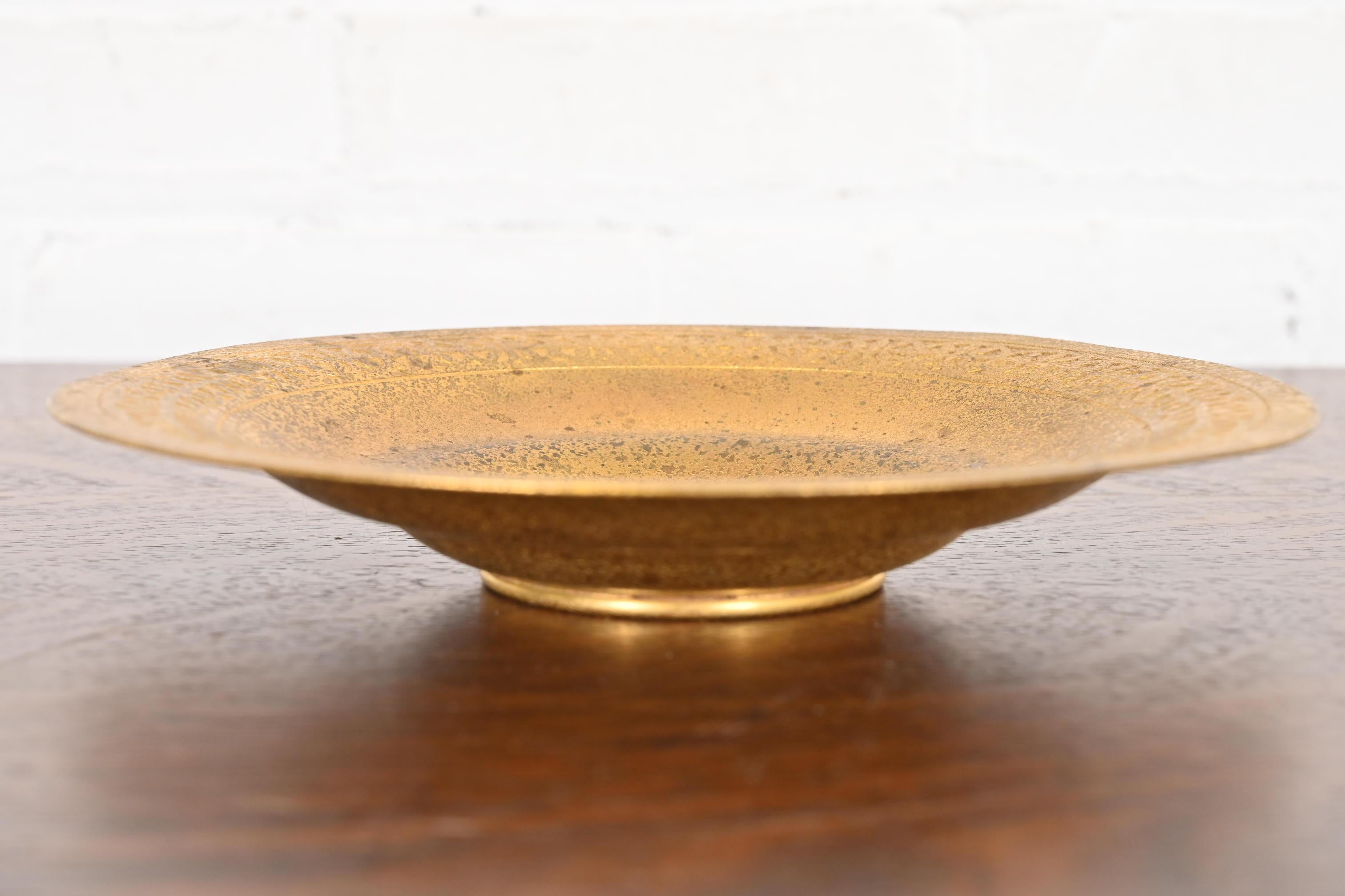 American Tiffany Studios New York Bronze Doré Plate or Shallow Bowl For Sale