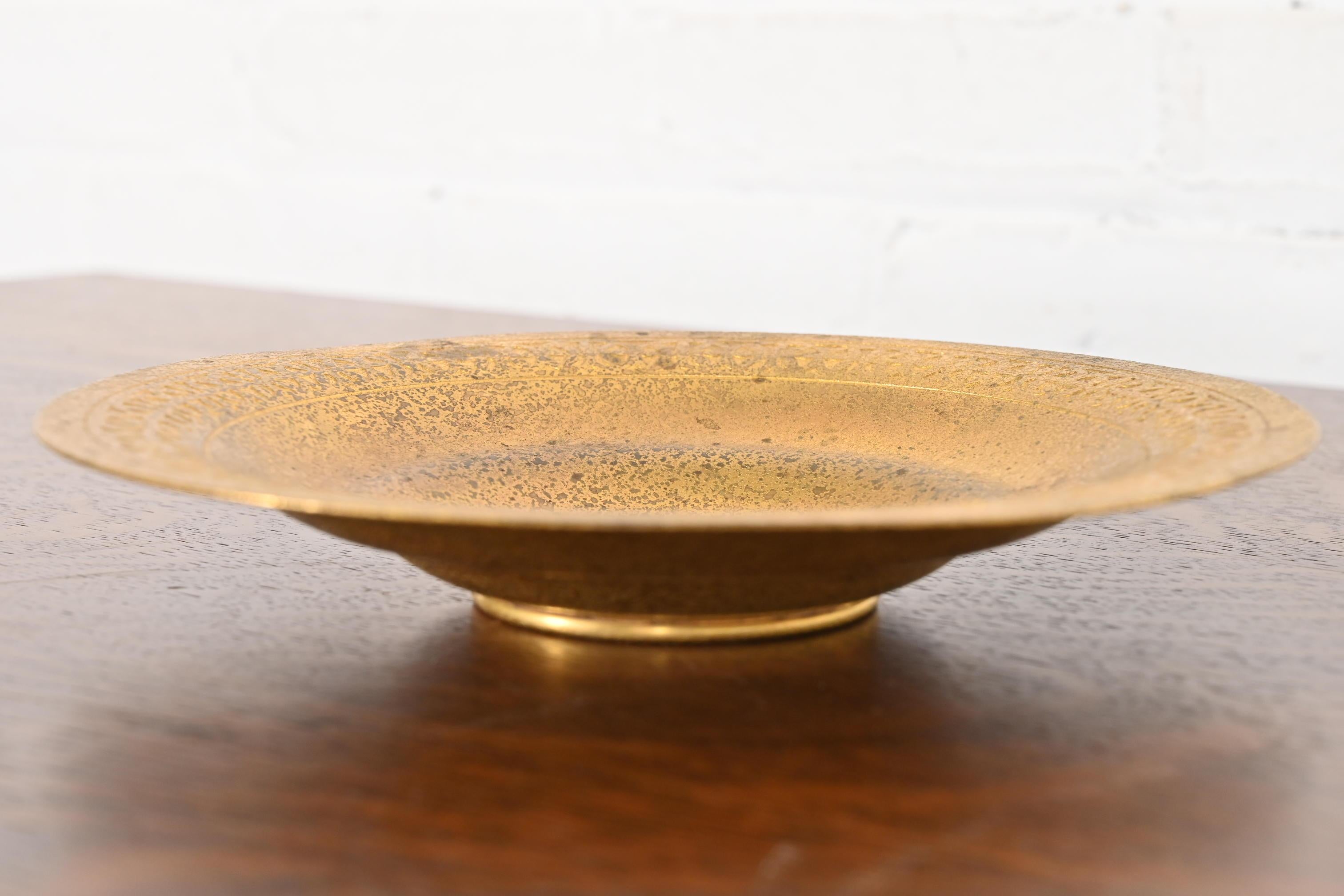 Tiffany Studios New York Bronze Doré Plate or Shallow Bowl In Good Condition For Sale In South Bend, IN