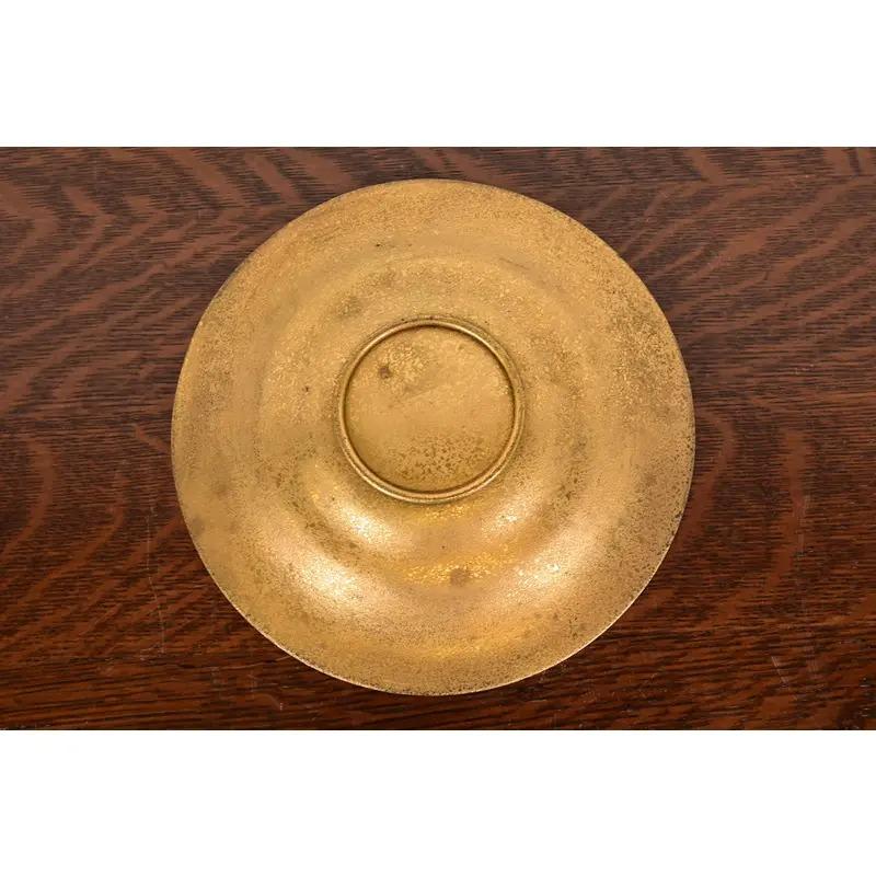 Tiffany Studios New York Bronze Doré Teller oder flache Schale (20. Jahrhundert) im Angebot