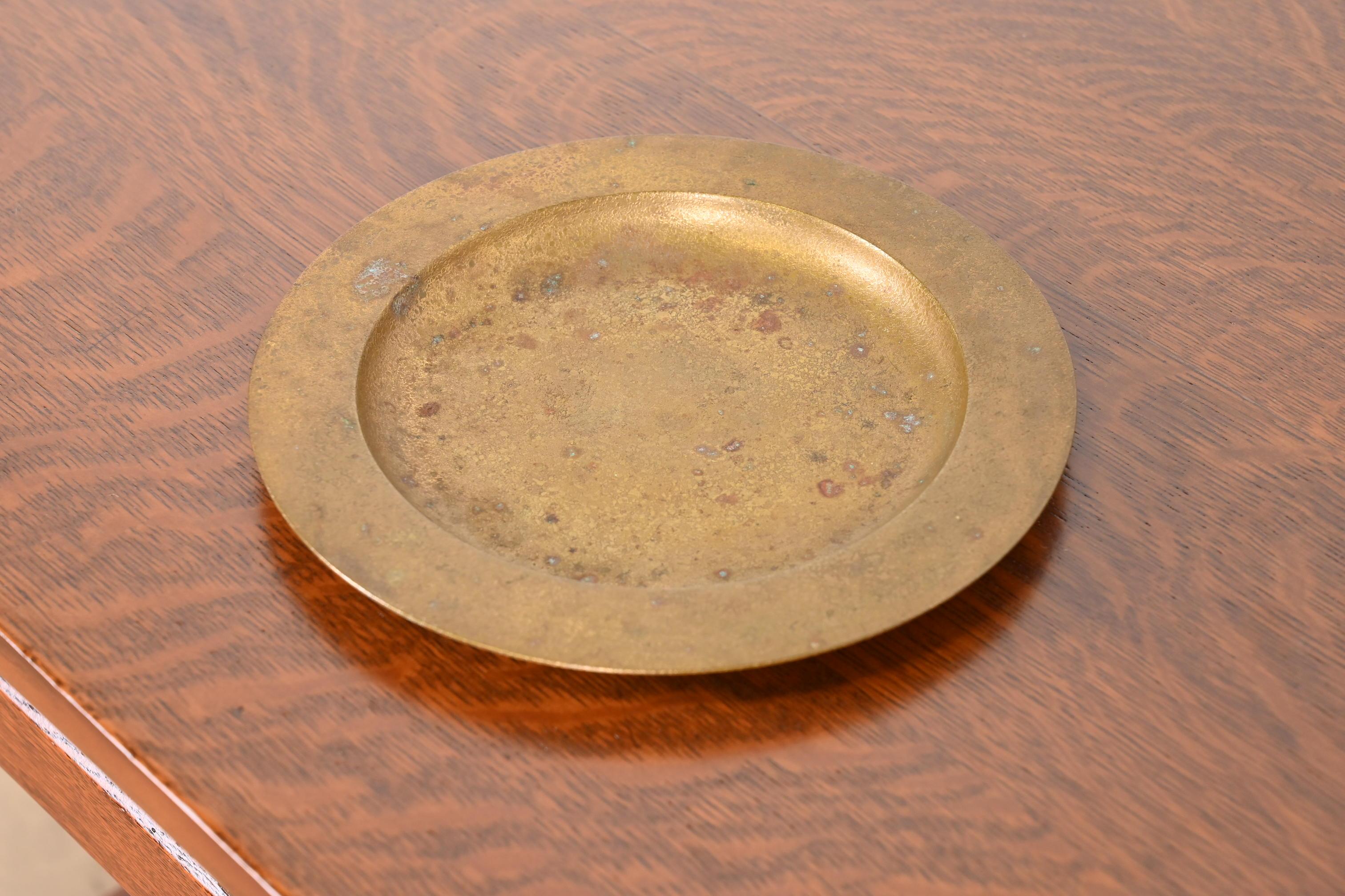 Tiffany Studios New York Bronze Doré Plate or Shallow Bowl For Sale 2