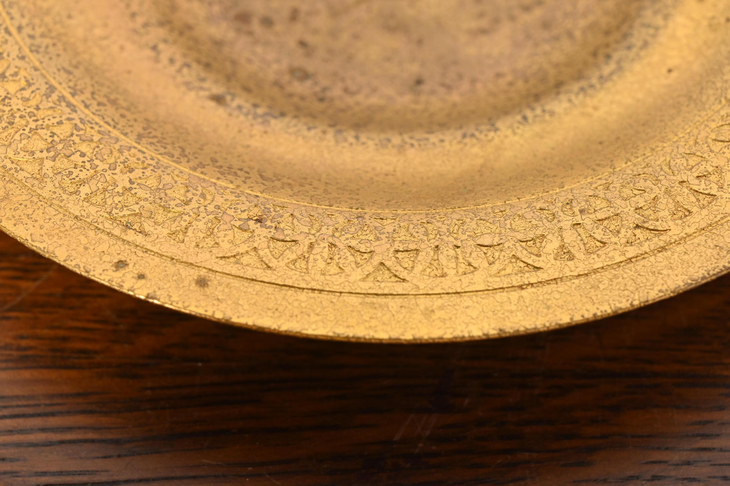 Tiffany Studios New York Bronze Doré Plate or Shallow Bowl For Sale 2