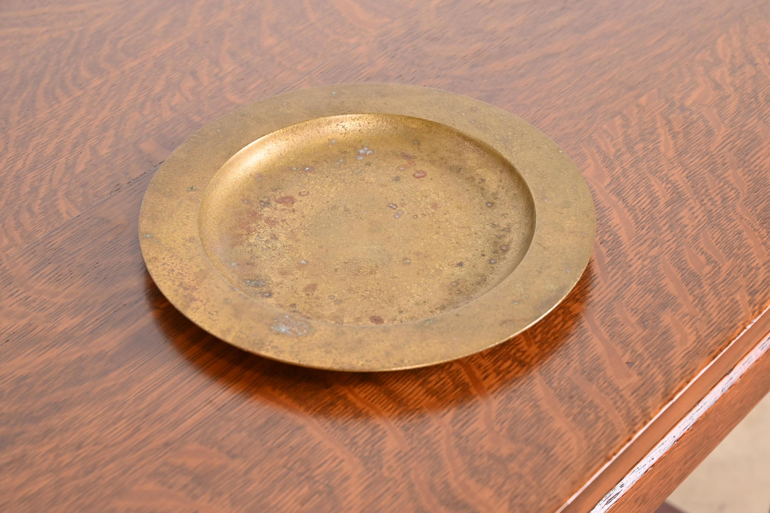 Tiffany Studios New York Bronze Doré Plate or Shallow Bowl For Sale 3