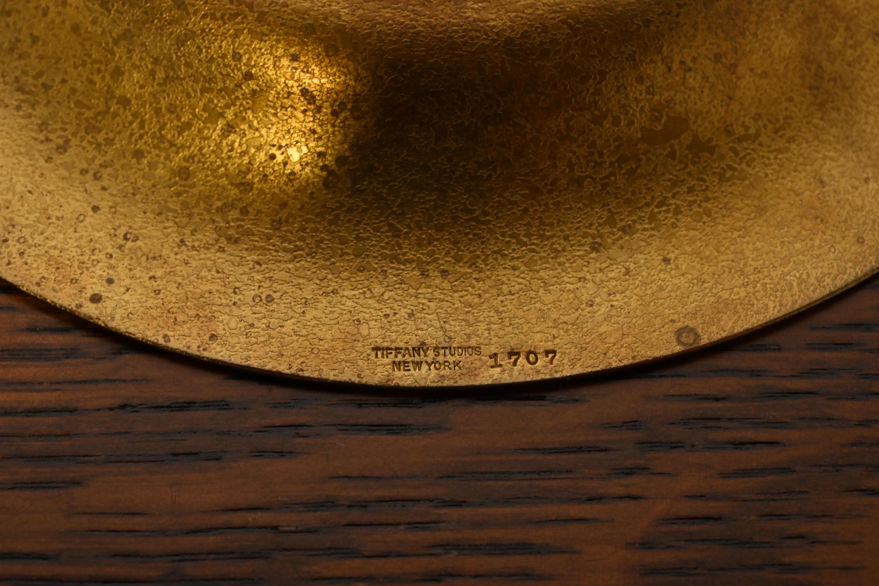 Tiffany Studios New York Bronze Doré Teller oder flache Schale im Angebot 3