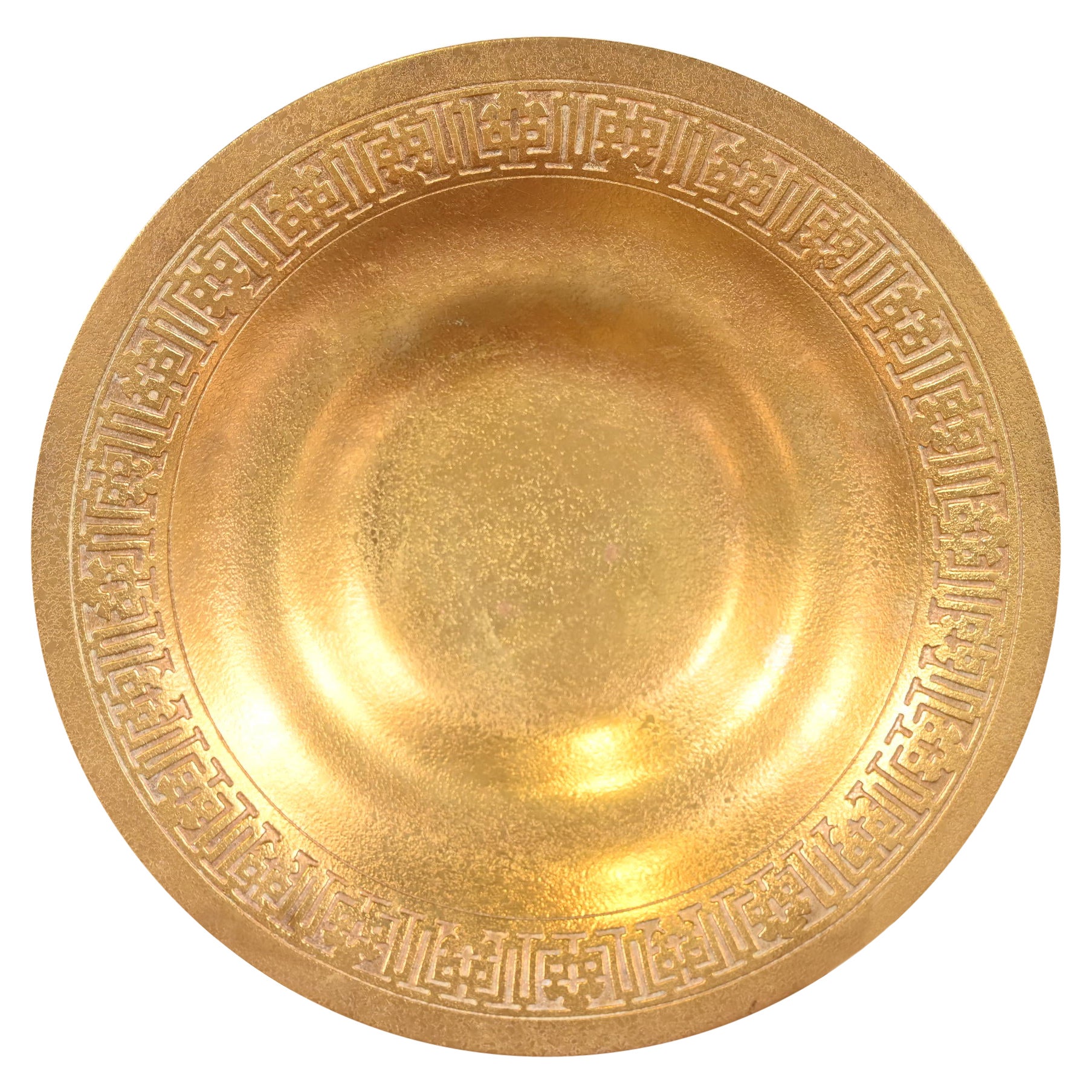 Tiffany Studios New York Bronze Doré Plate ou Shallow Bowl en vente