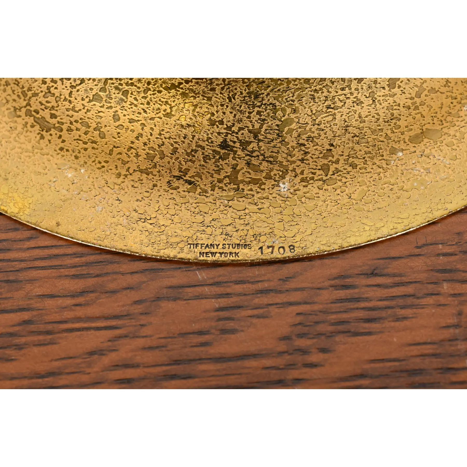 Tiffany Studios New York Bronze Doré-Teller oder flache Schalen, Paar im Angebot 4
