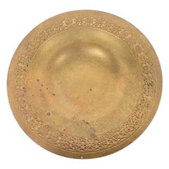 Tiffany Studios New York Bronze Doré Shallow Bowl or Plate W/ Decorative Border